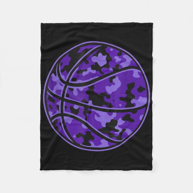 Purple Camouflage Basketball Player Bdall Baller G Fleece Blanket (Front)