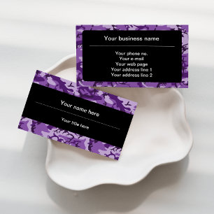 Purple Camouflage, Camouflage, Military, Army Business Card