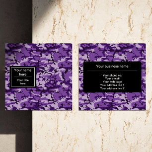 Purple Camouflage, Camouflage, Military, Army Square Business Card