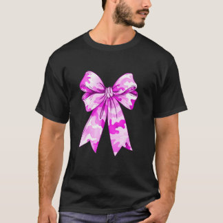 Purple Camouflage Coquette Bow Camo Cute Woman Gir T-Shirt