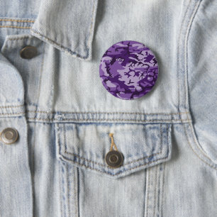 Purple Camouflage, Military, Army 6 Cm Round Badge