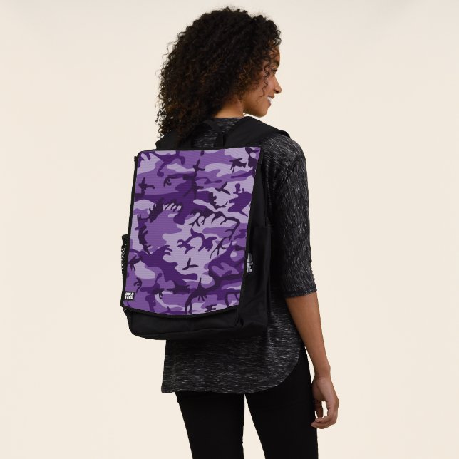 Purple Camouflage, Military, Army Backpack (Worn)