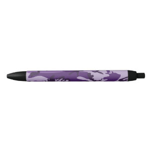 Purple Camouflage, Military, Army Black Ink Pen