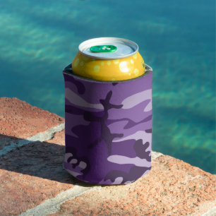 Purple Camouflage, Military, Army Can Cooler
