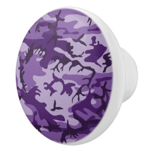 Purple Camouflage, Military, Army Ceramic Knob