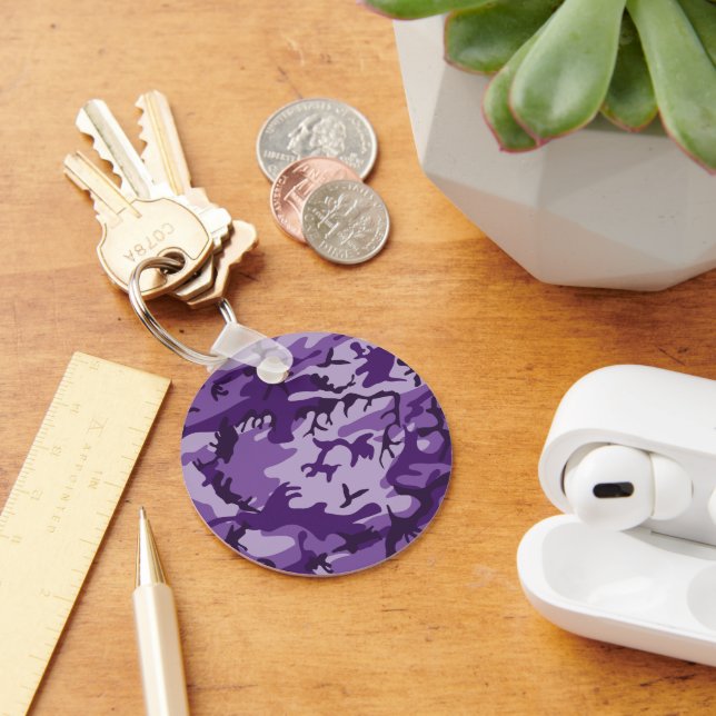 Purple Camouflage, Military, Army Key Ring (Desk)