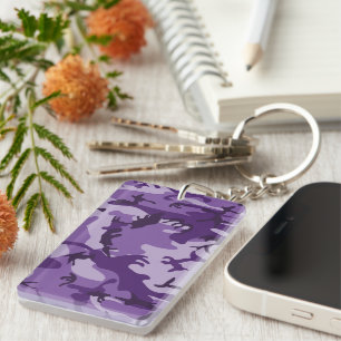Purple Camouflage, Military, Army Key Ring