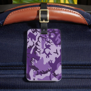 Purple Camouflage, Military, Army Luggage Tag
