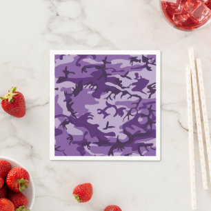 Purple Camouflage, Military, Army Napkin