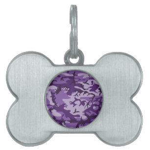 Purple Camouflage, Military, Army Pet ID Tag