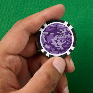 Purple Camouflage, Military, Army Poker Chips