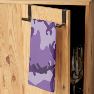 Purple Camouflage, Military, Army Tea Towel