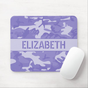 Purple Camouflage Monogrammed Mouse Pad