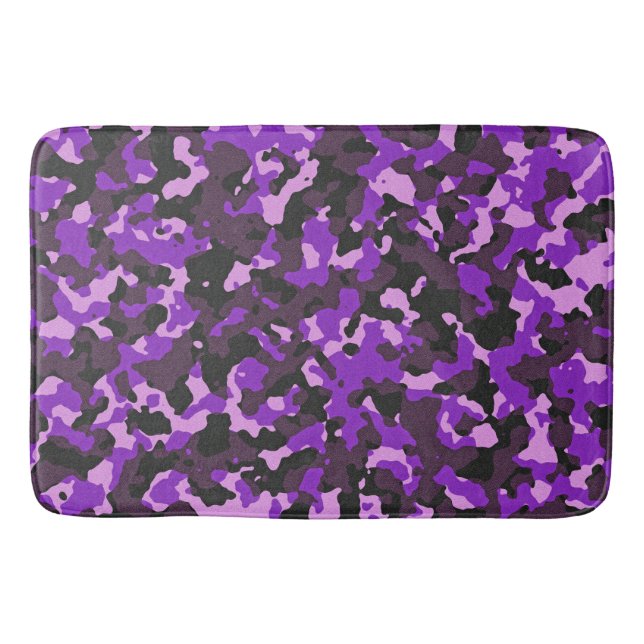 Purple camouflage pattern bath mat (Front)