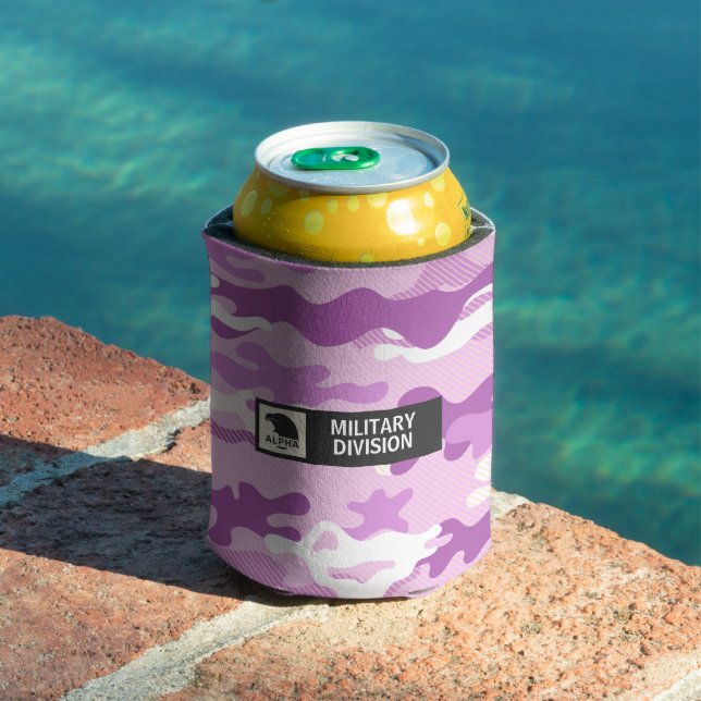 Purple Camouflage Pattern Beverage Insulator Can Cooler (In Situ Pool)