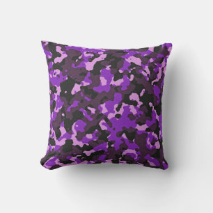 Purple camouflage pattern cushion