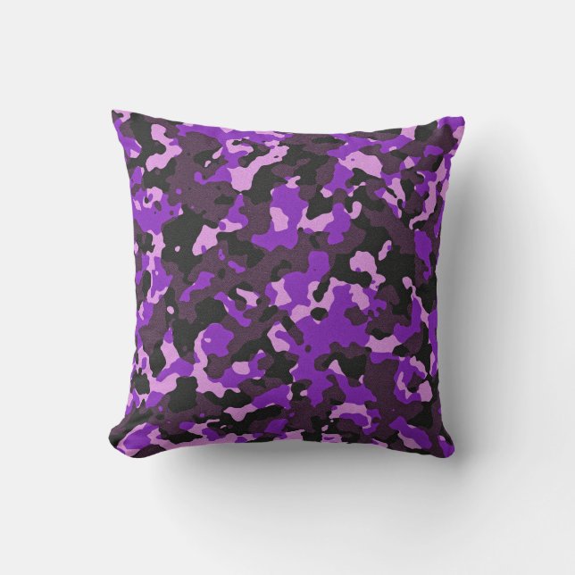 Purple camouflage pattern cushion (Front)