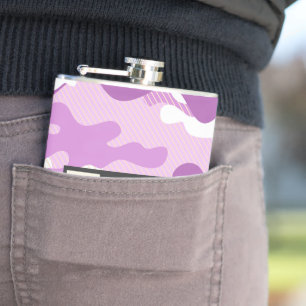 Purple Camouflage Pattern Hip Flask