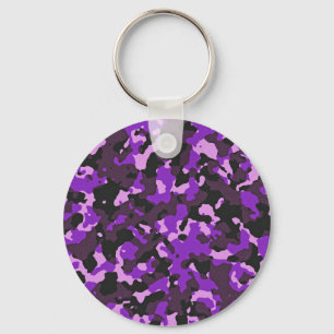 Purple camouflage pattern key ring