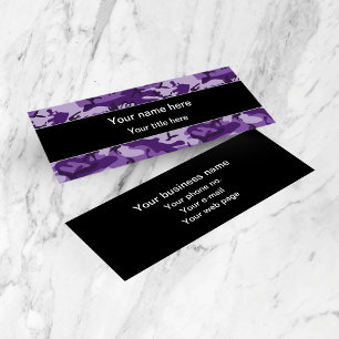 Purple Camouflage Pattern, Military, Army Mini Business Card