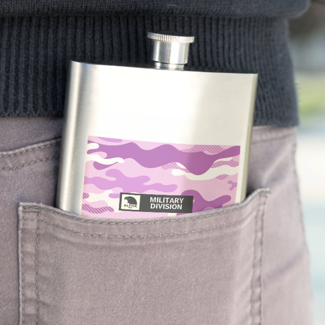 Purple Camouflage Pattern Military  Hip Flask (In Situ)