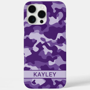 Purple Camouflage Personalised iPhone 16 Pro Max Case