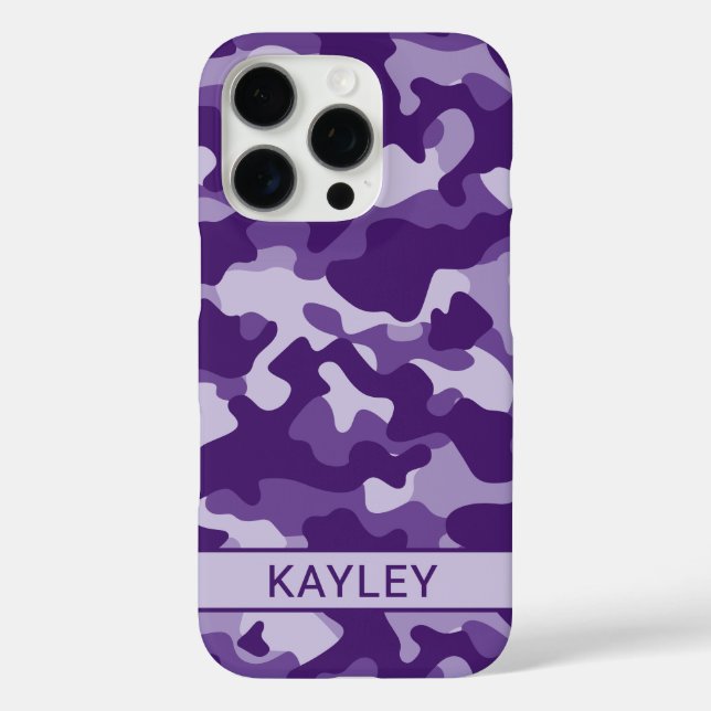 Purple Camouflage Personalised Case-Mate iPhone Case (Back)