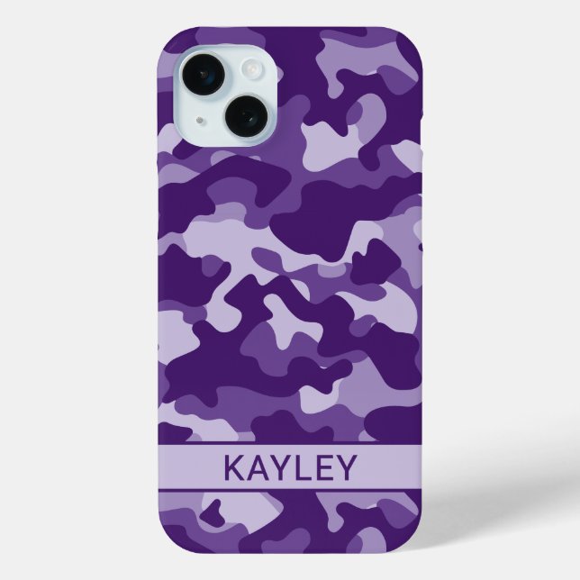 Purple Camouflage Personalised Case-Mate iPhone Case (Back)