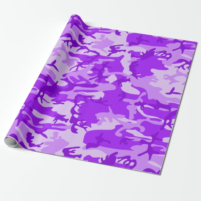 Purple Camouflage  Wrapping Paper (Unrolled)
