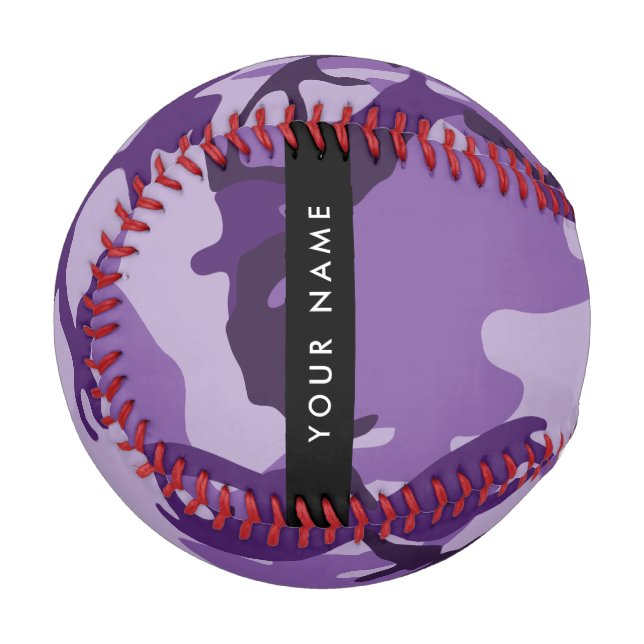 Purple Camouflage Your name Personalise Baseball (Front Left)