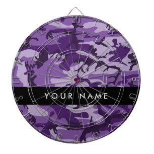 Purple Camouflage Your name Personalise Dartboard