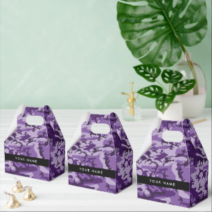 Purple Camouflage Your name Personalise Favour Box