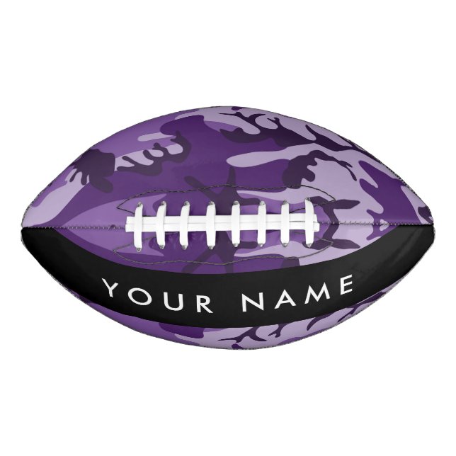 Purple Camouflage Your name Personalise Football (Front)