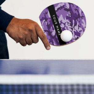 Purple Camouflage Your name Personalise Ping Pong Paddle