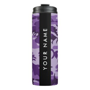 Purple Camouflage Your name Personalise Thermal Tumbler