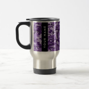 Purple Camouflage Your name Personalise Travel Mug