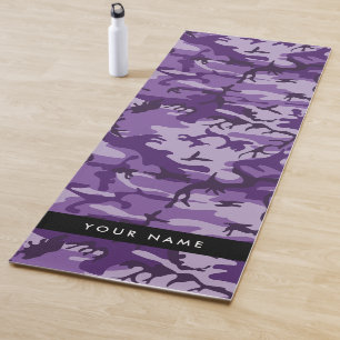 Purple Camouflage Your name Personalise Yoga Mat