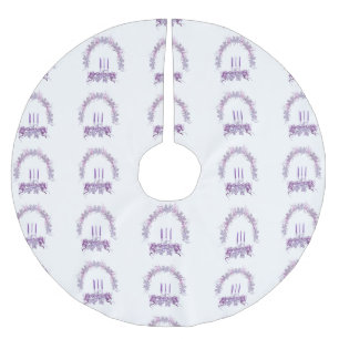 Purple Candles Brushed Polyester Tree Skirt