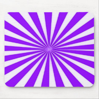 Purple Candy Cane Star Burst Stripes Pattern Mouse Pad