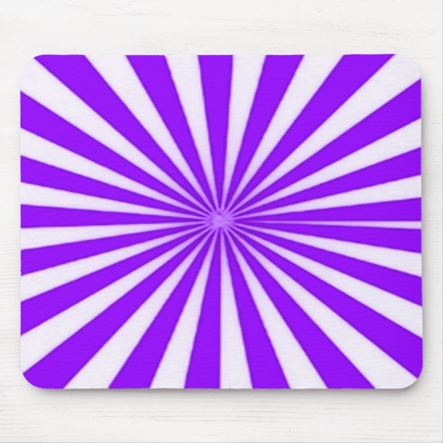Purple Candy Cane Star Burst Stripes Pattern Mouse Pad (Front)