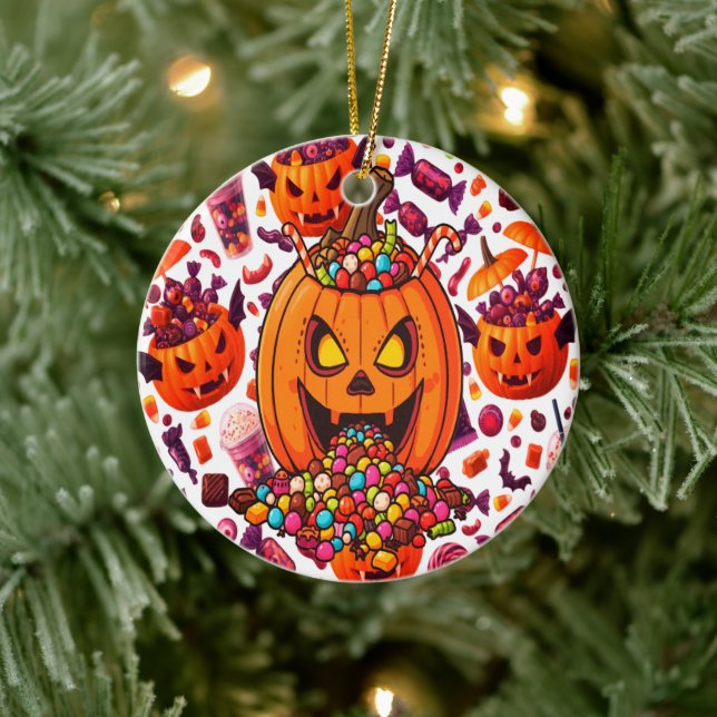 Purple Candy For Dracula Gothic Halloween  Ceramic Tree Decoration (Tree)