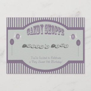 Purple Candy Shoppe Invitation