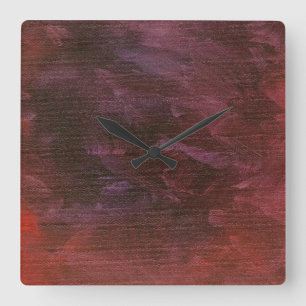 Purple Canvas Faux Finish Square Clock