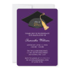 Purple Cap and Tassel Graduation Announcement