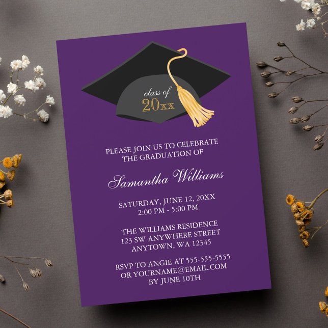 Purple Cap and Tassel Graduation Announcement (Creator Uploaded)