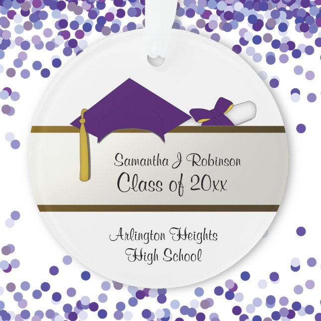Purple Cap Graduation Acrylic Ornament (Creator Uploaded)