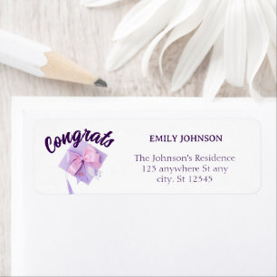Purple Cap Modern Return Address Labels