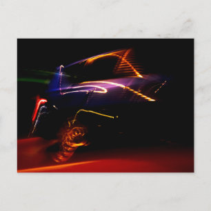 purple car dance holiday postcard