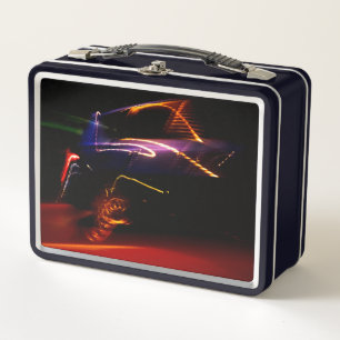 purple car dance metal lunch box