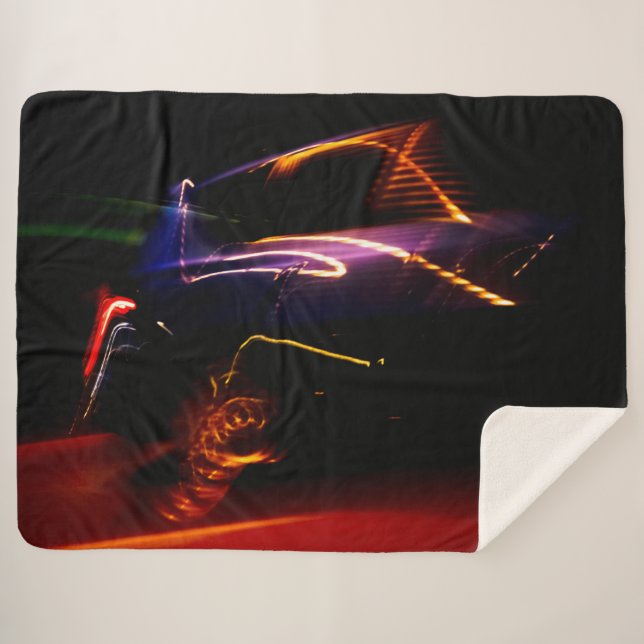 purple car dance sherpa blanket (Front (Horizontal))